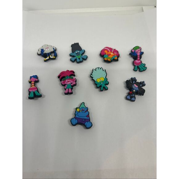 9pc Trolls Shoe/Bag Charm Set 🌈🎶💖 - Picture 1 of 1